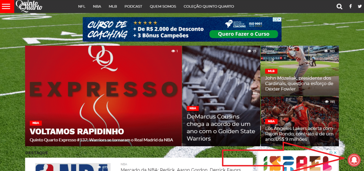Ative as notificações do QQ e fique por dentro de tudo dos esportes americanos