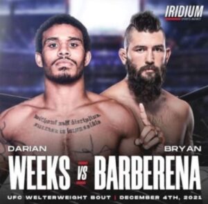 Bryan Barberena x Darrien Weeks – Dica, palpite e prognóstico – 4/12 – UFC Vegas 44