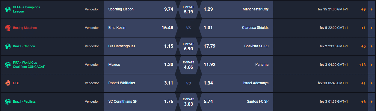 Rivalry esportes odds