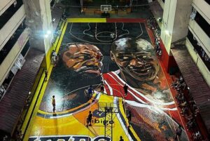 NBA: artista de rua transforma quadras em arte para salvar casas populares