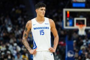 Gui Santos atuando pelo Golden State Warriors na pré-temporada de 2022-23 (Foto: Icon Sport)