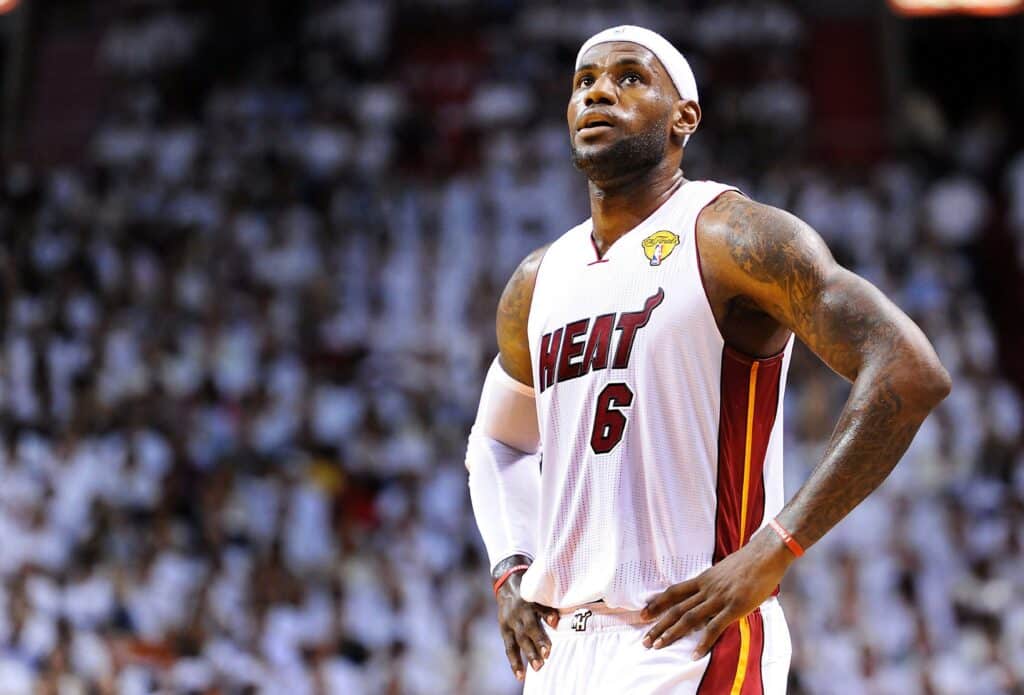 LeBron James na época de Miami Heat. Foto: Icon sport