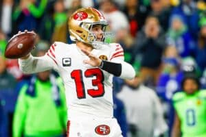 Brock Purdy em ação pelos 49ers na NFL
