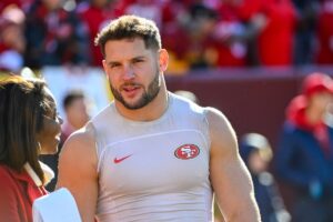 Esquenta Super Bowl: Nick Bosa cutuca o Kansas City Chiefs em coletiva