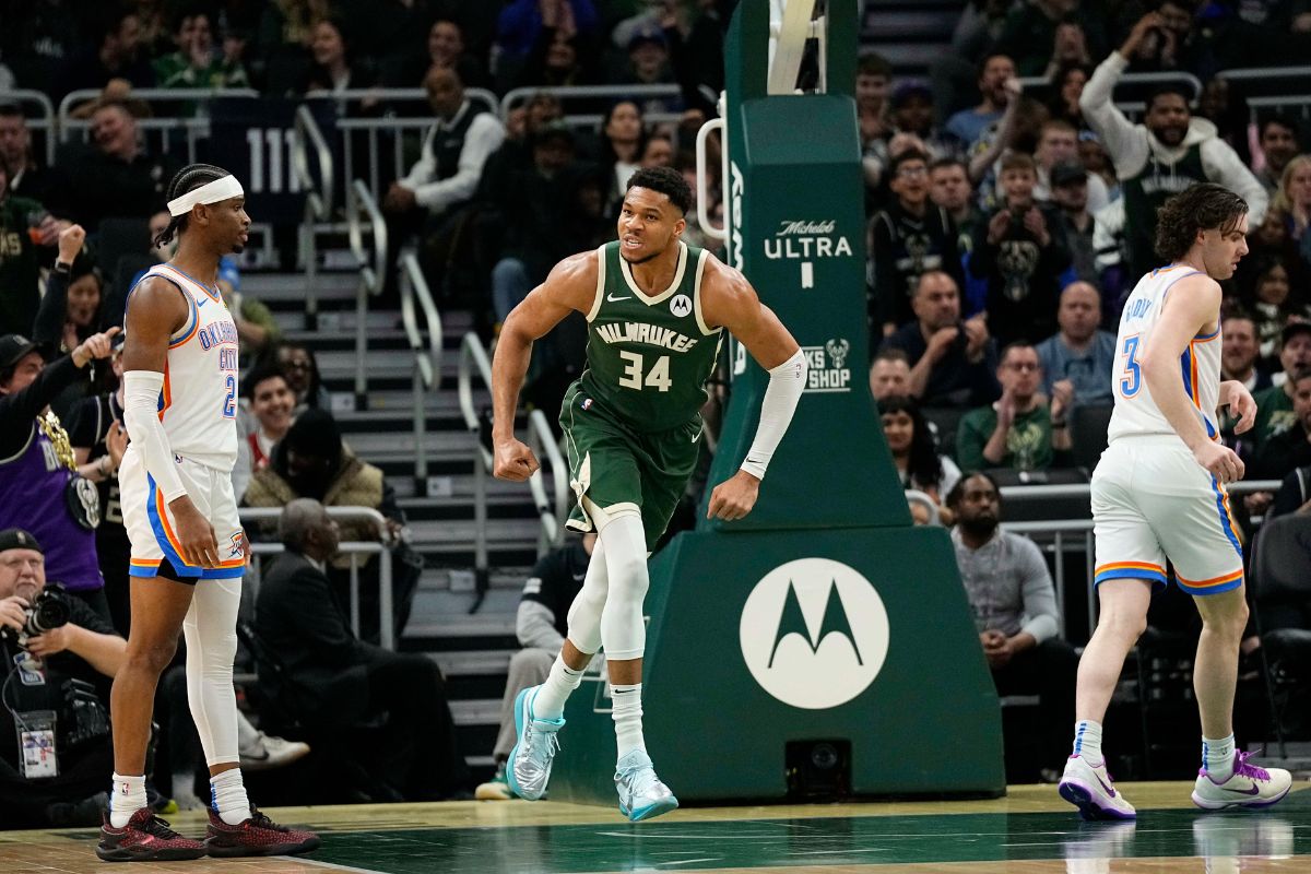 NBA: Giannis brilha e comanda vitória fácil dos Bucks sobre OKC