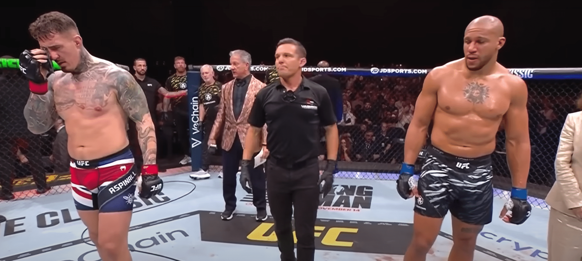 Aspinall x Gane acaba em caos no UFC 321: dedada acidental, teoria de “fuga” e revanche confirmada