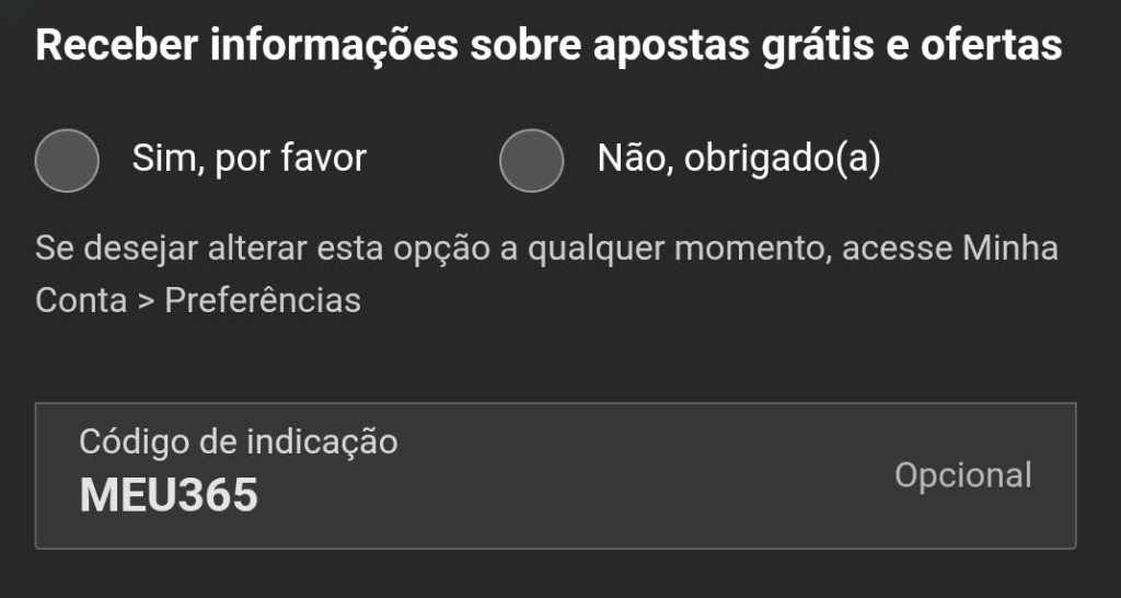 bet365 codigo de indicacao