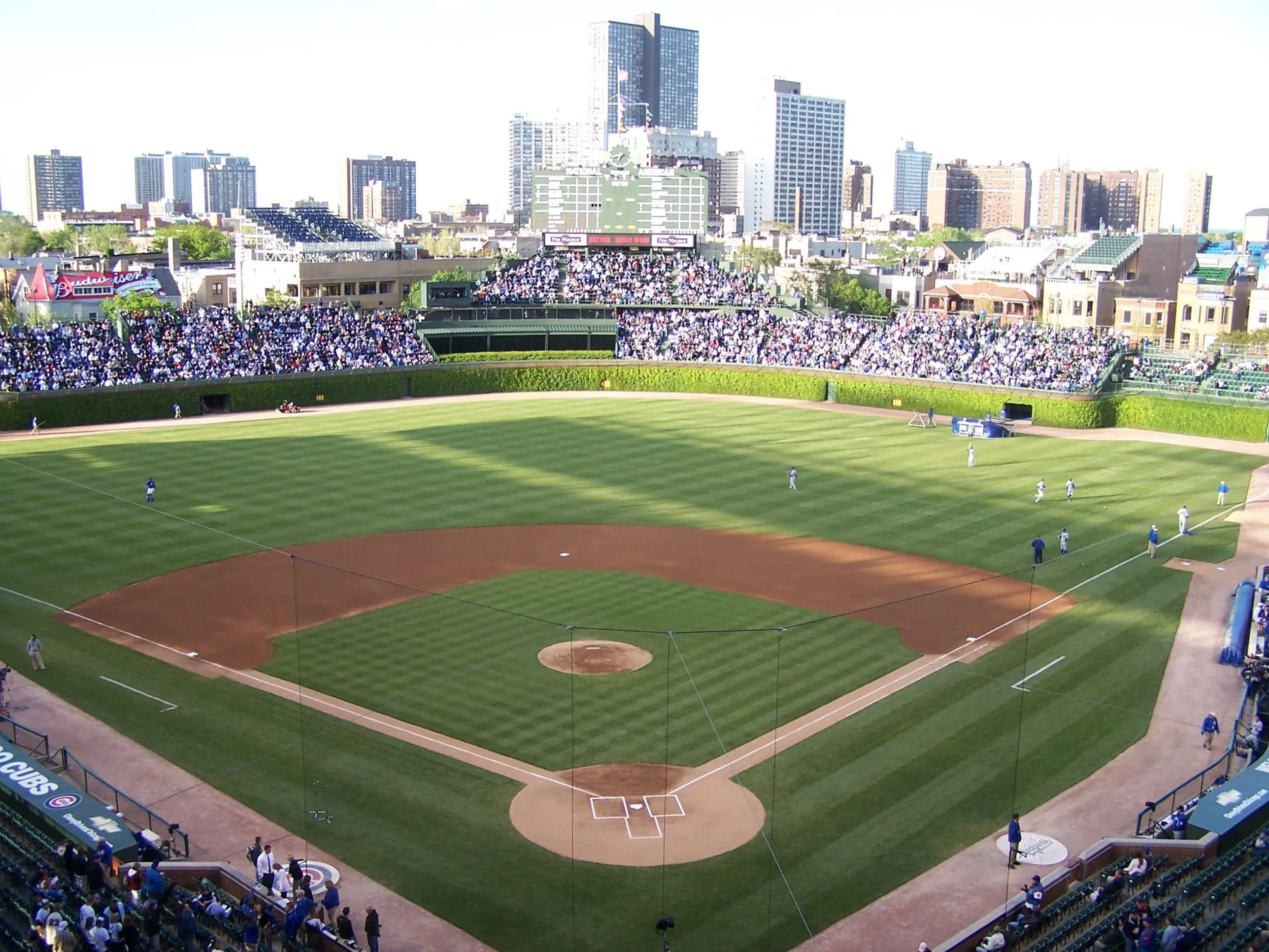 Wrigley Field, campo de beisebol do Chicago Cubs que &eacute; um dos est&aacute;dios mais tradicionais da MLB