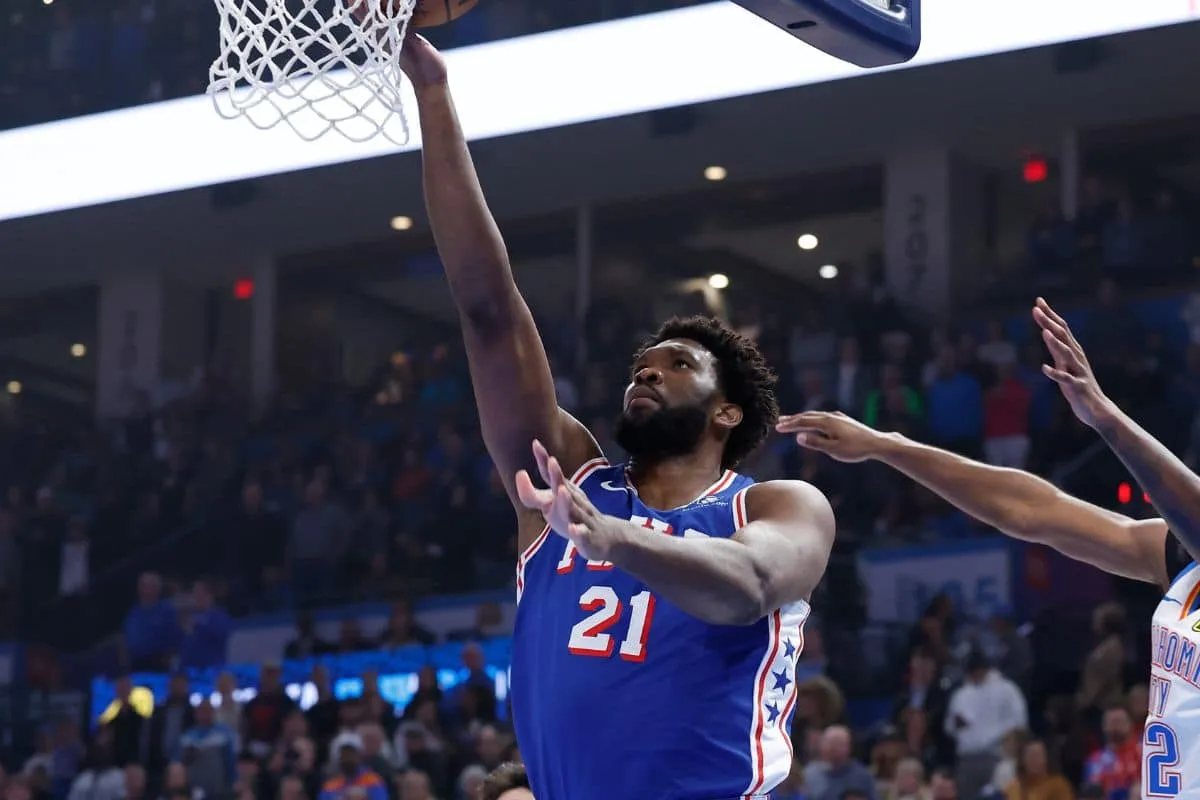 Joel Embiid, do Philadelphia 76ers. Foto: Icon sport