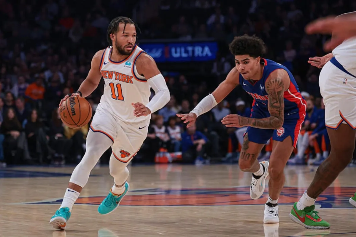 Jalen Brunson em a&ccedil;&atilde;o pelos Knicks na NBA