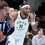 Hawks marcam 152 pontos, mas perdem para Pacers e est&atilde;o fora da Copa NBA