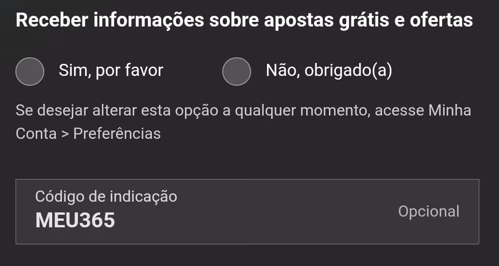 bet365 codigo de indicacao