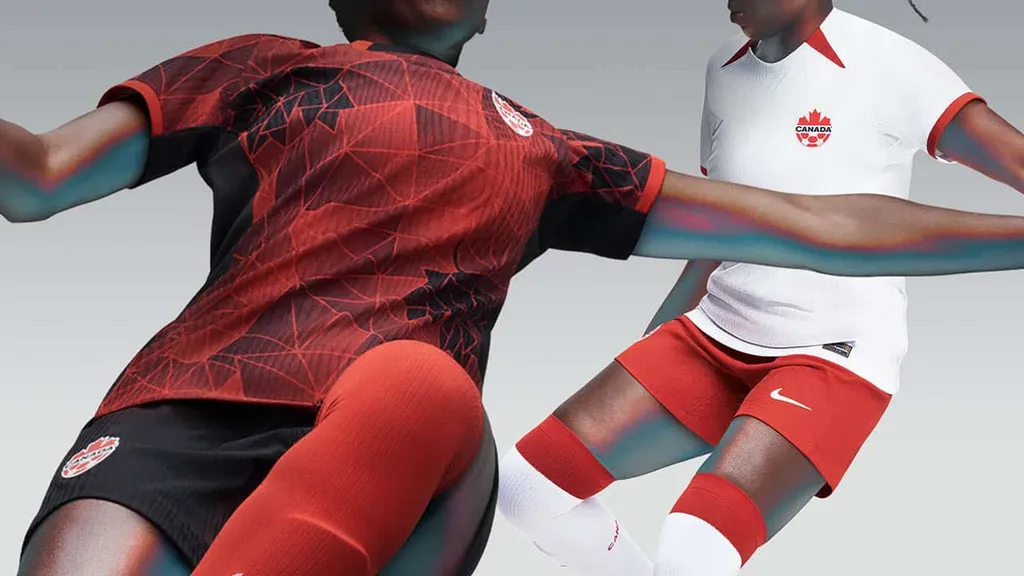 Uniformes 1 e 2 da sele&ccedil;&atilde;o do Canad&aacute;. Foto: Divulga&ccedil;&atilde;o/Nike