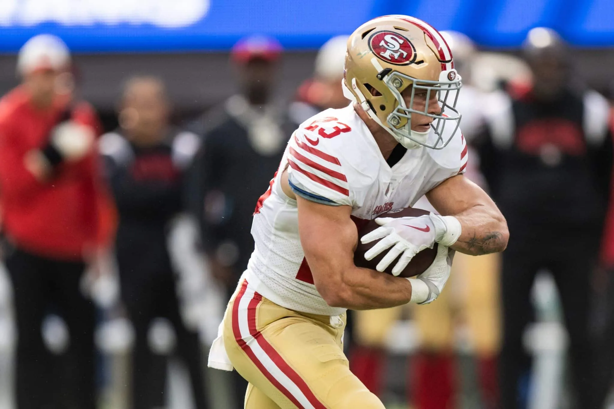Christian McCaffrey, 49ers, NFL. Foto: Reprodu&ccedil;&atilde;o/Twitter/@NFL