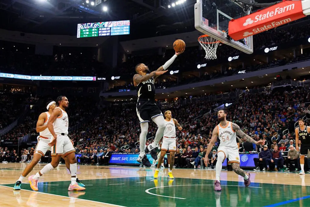 NBA: Lillard alcan&ccedil;a feito incr&iacute;vel na carreira e Bucks vencem Spurs