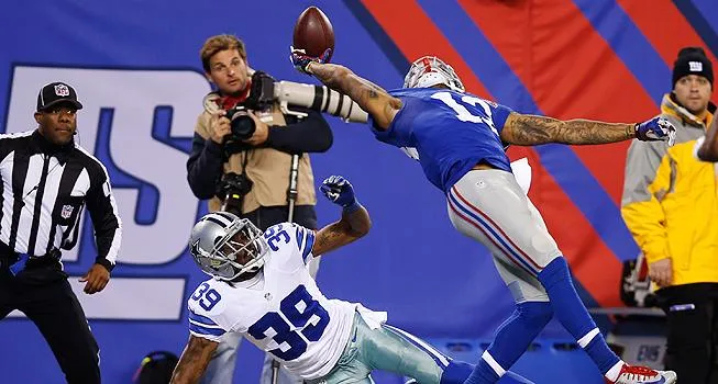 Recep&ccedil;&atilde;o de Odell Beckham Jr. pelos Giants, em 2014. Foto: Reprodu&ccedil;&atilde;o/Twitter/@Giants