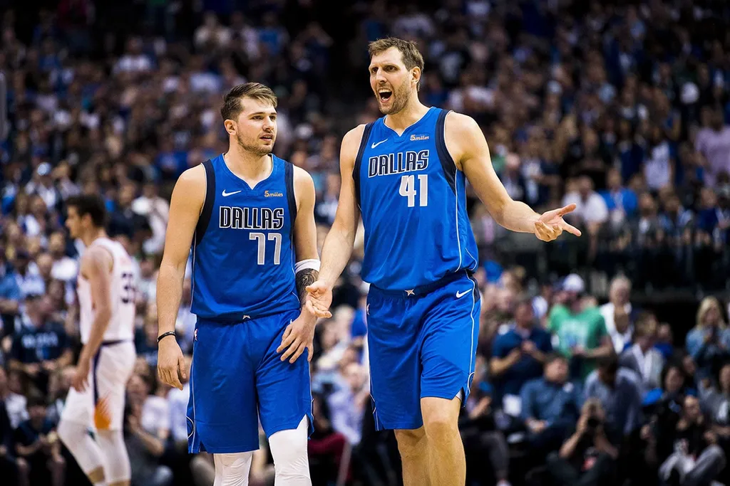 Luka Doncic e Dirk Nowitzki