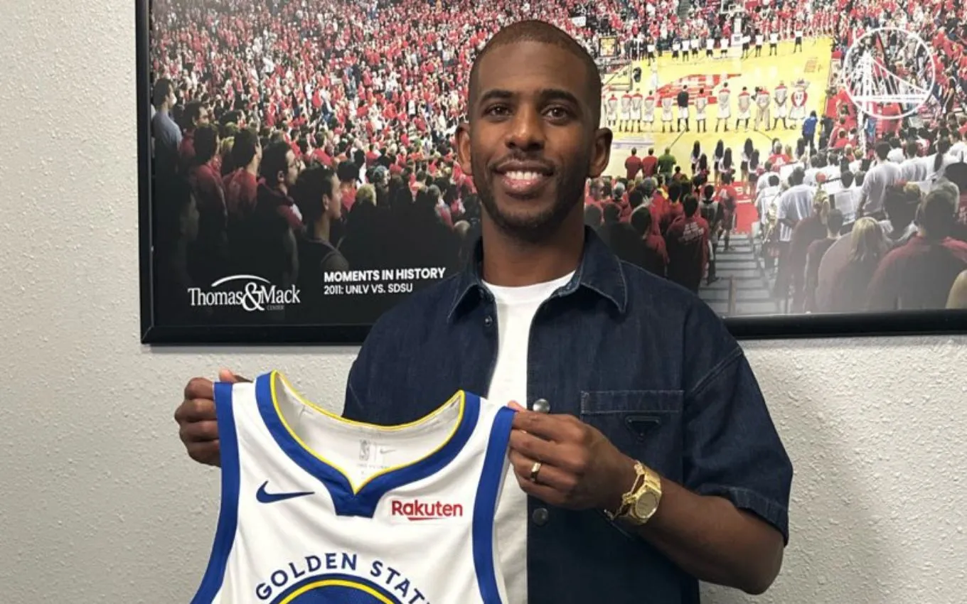 Chris Paul, do Golden State Warriors. Foto: Reprodu&ccedil;&atilde;o/Twitter @warriors