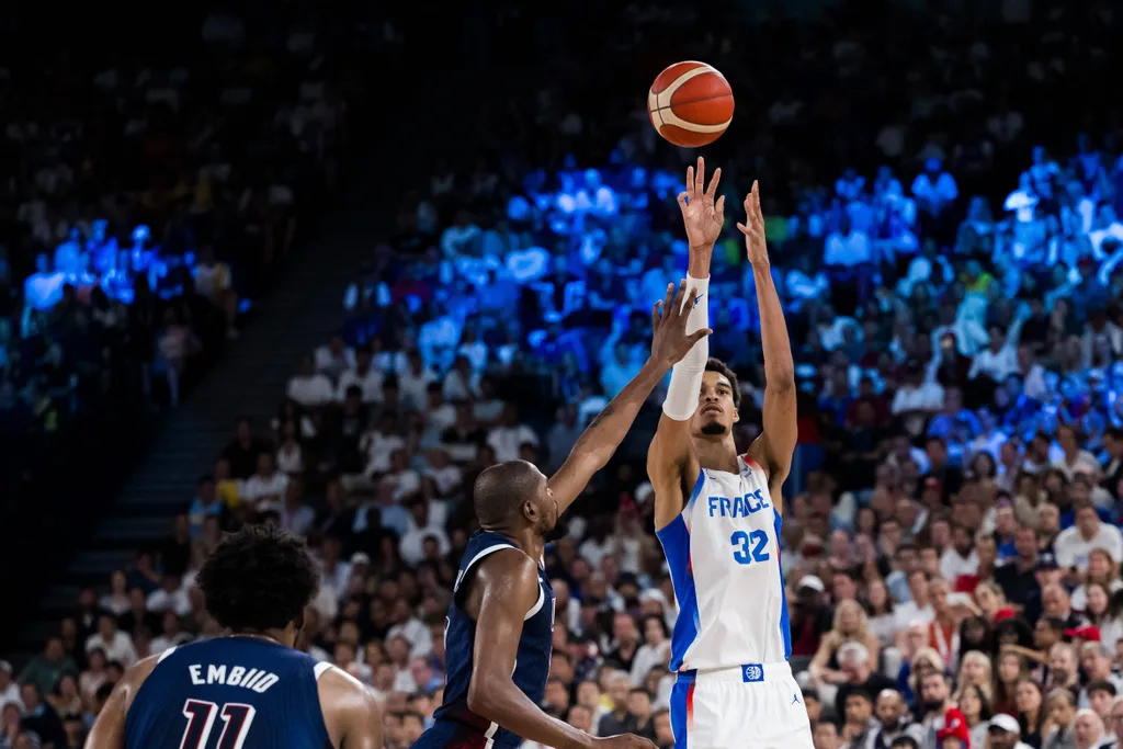 240810 Victor Wembanyama of France in the men s basketball final between France and USA during day 15 of the Paris 2024