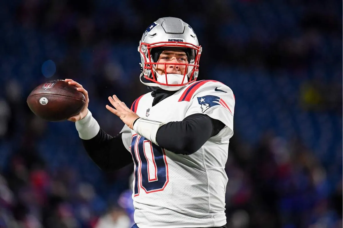 Mac Jones, do New England Patriots. Foto: Icon Sport