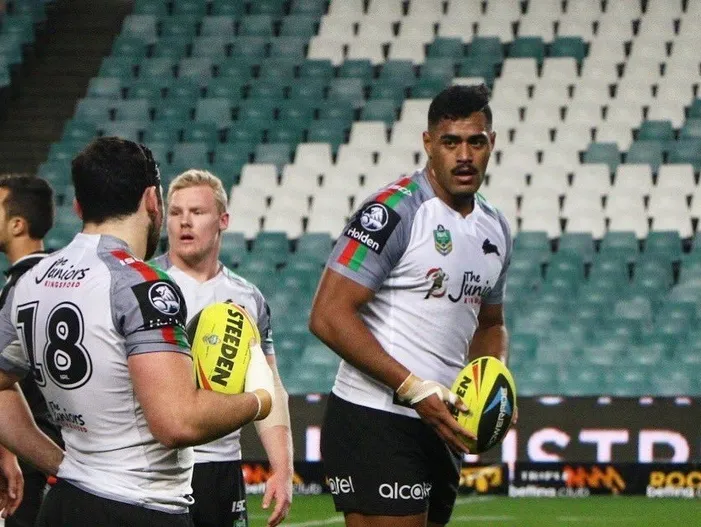 Jordan Mailata, jogador de rugby australiano selecionado pelo Philadelphia Eagles no draft de 2018 da NFL