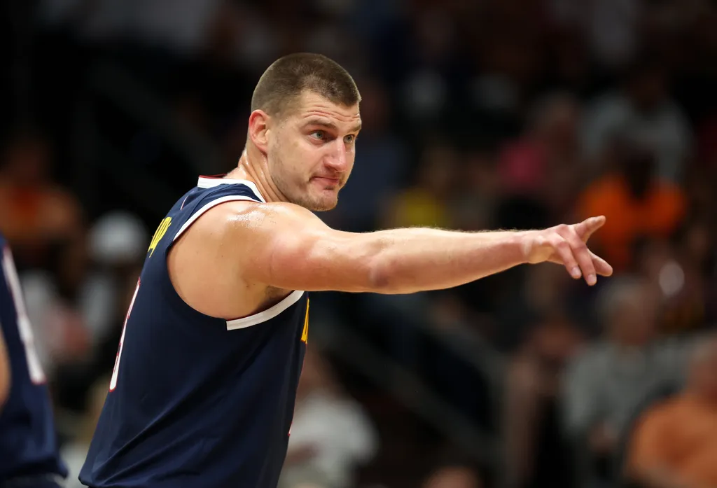 Nikola Jokic, do Denver Nuggets, na pr&eacute;-temporada da NBA. Foto: Icon sport