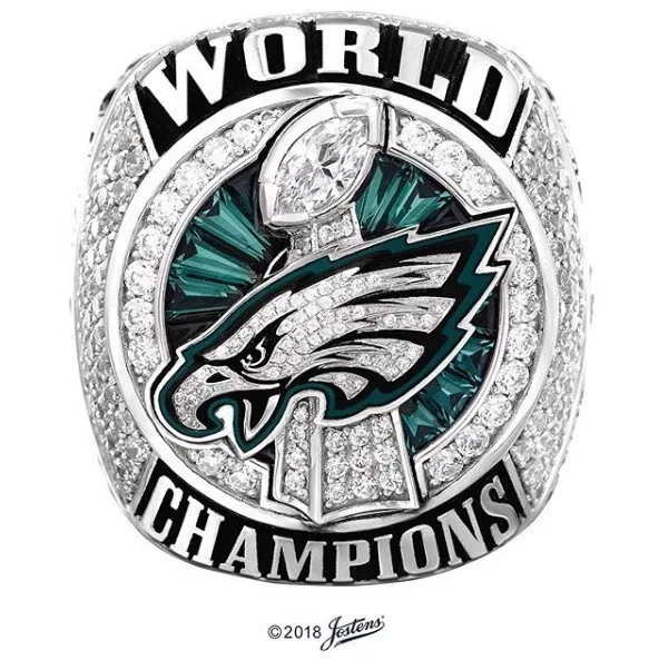 Anel de campe&atilde;o do Super Bowl LII - Philadelphia Eagles