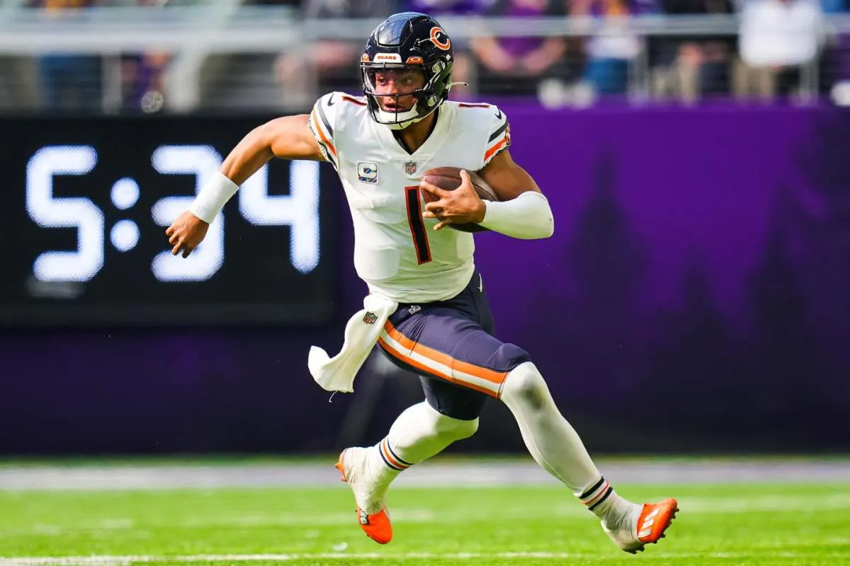 Justin Fields, do Chicago Bears. Foto: Icon Sport