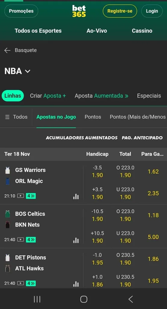 NBA na bet365